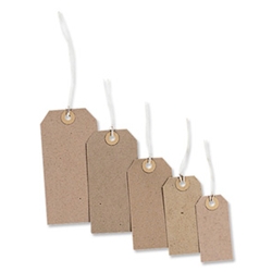 Merit Strung Tag 70x35mm Buff Ref TG8070 [Pack